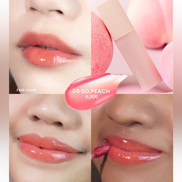 BNIB Holika Holika KBeauty Heart Crush Bare Glaze Tint - So Peach - Picture 4 of 5